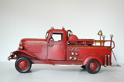 Red-Fire-Truck-Metal-Vintage-Red-Rustic-Fire